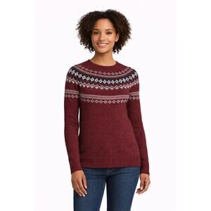 NWT Weatherproof Vintage Fair Isle Sweater S Wine